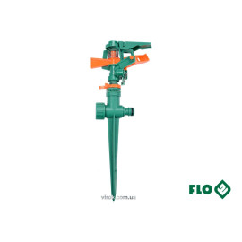 Зрошувач імпульсний 6-режимний FLO на кілку, до шлангу 1/2", оберт- 45°-360°, ABS-пластик [12/48]