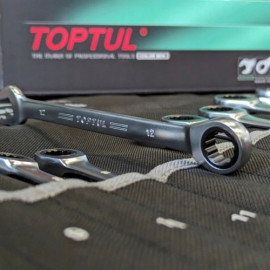 Набор комбинированных ключей трещоточных TOPTUL 8-19мм 12ед. в чехле GPAQ1202