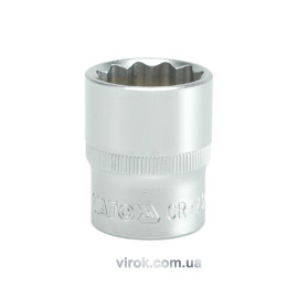 Головка торцева 12-гранна YATO : квадрат 1/2", М= 23 мм, L= 38 мм [12/60/120]