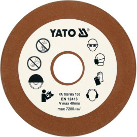 Диск точильний відрізних ланцюгів YATO,Ø=108/23, t=3,2мм, G100 з кераміки для верстата YT-84990[100]