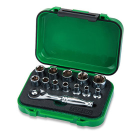 Набор головок с трещоткой TOPTUL 1/4" 13ед. GABW1301
