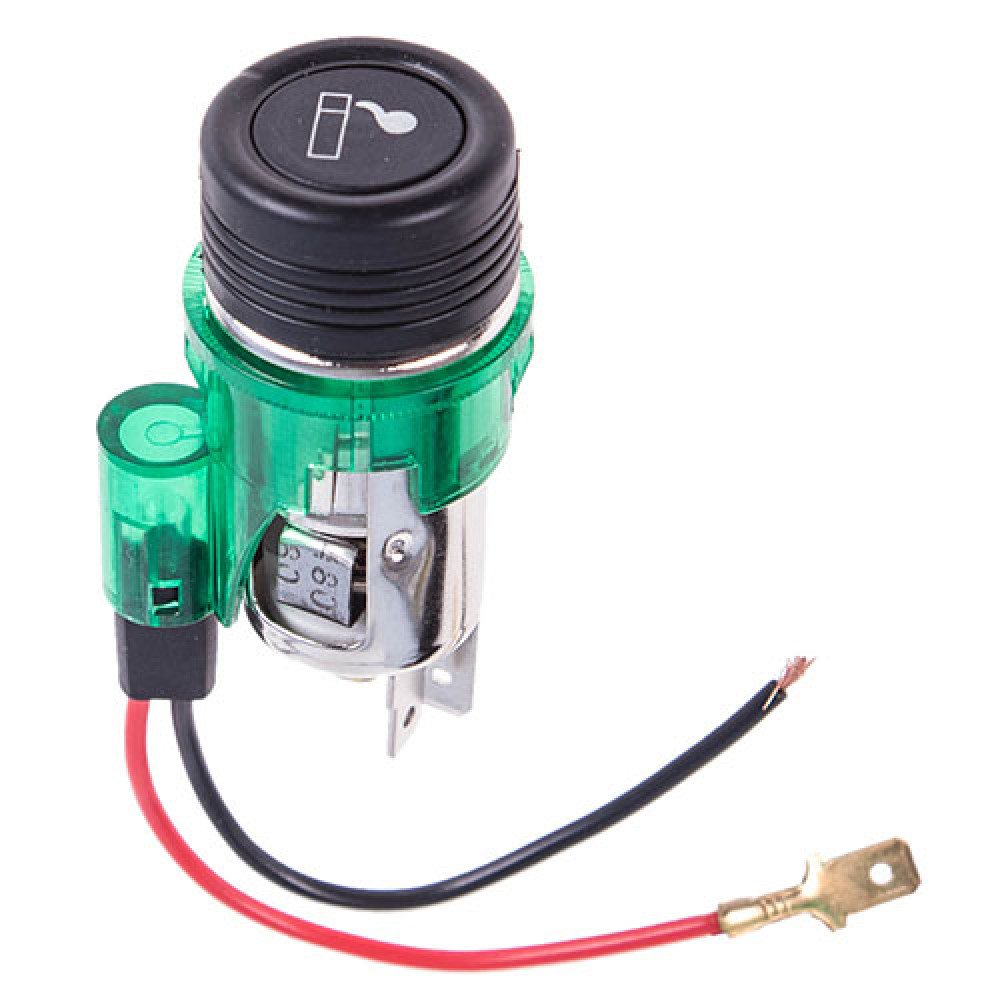 Прикуриватель с подсветкой  в планку 12V GREEN