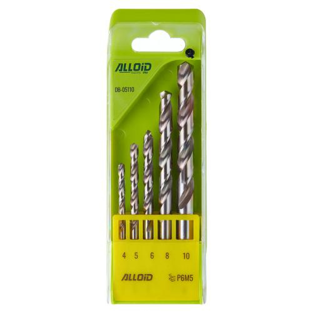 Alloid. Набор сверл по металлу 4-10мм  5ед. Р6М5