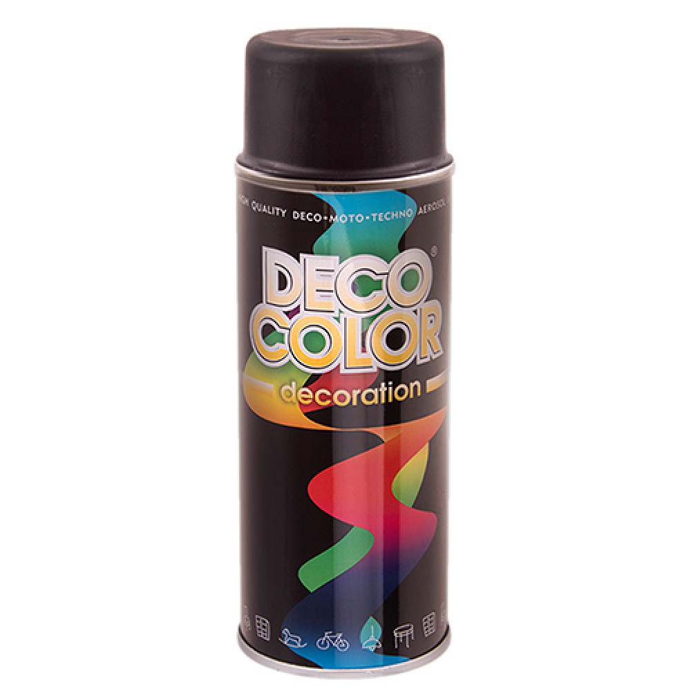 Deco Color Краска аэроз. 400ml Decoration/чёрный блеск (RAL9005/160922/150722)