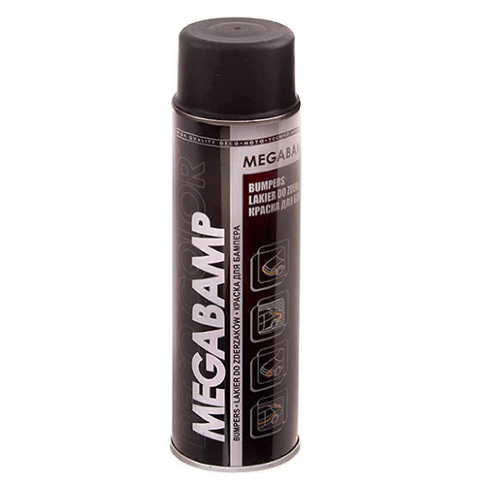 Deco Color Краска аэроз. 500ml Megabamp/для бамперов чёрный мат (67508/68498)
