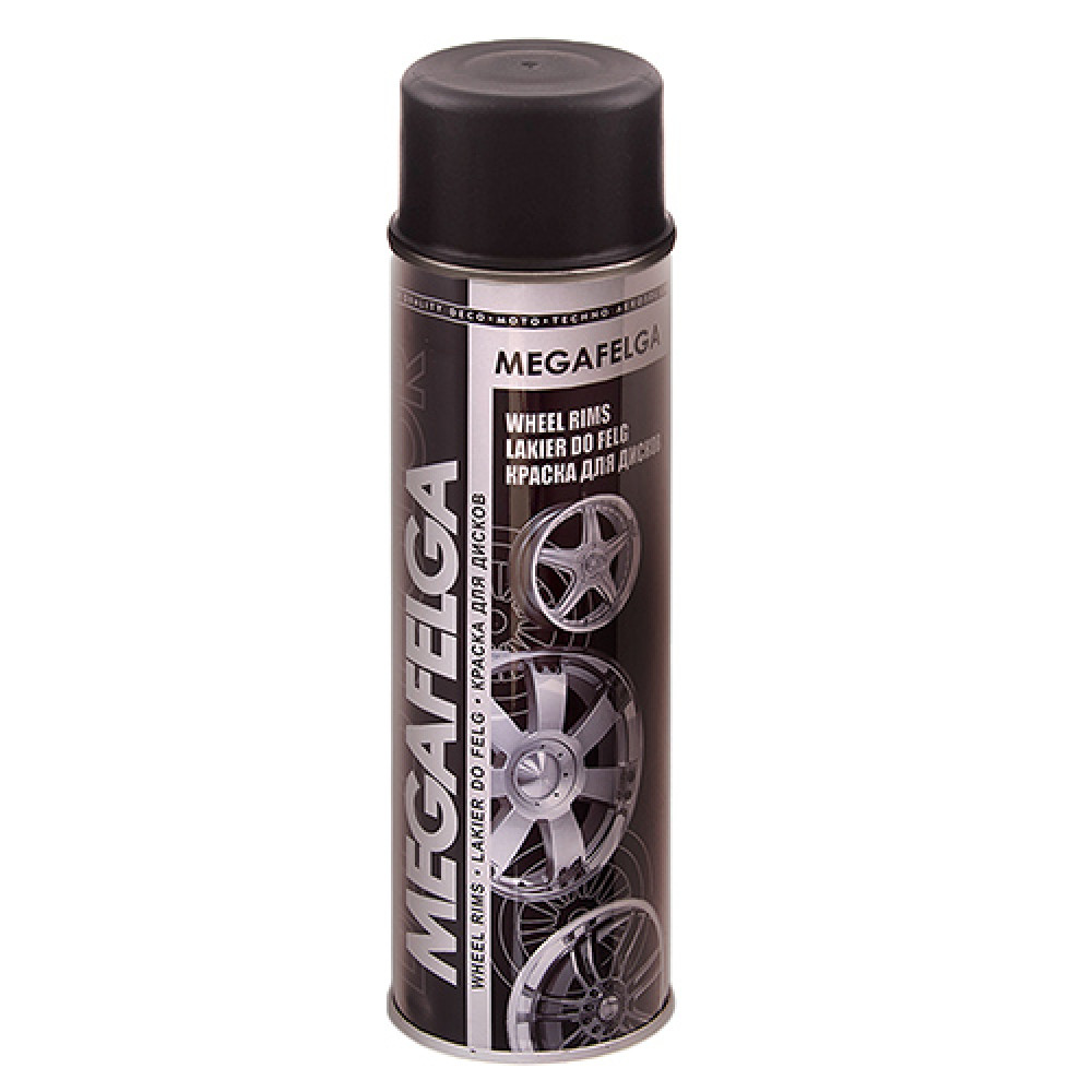 Deco Color Краска аэроз. 500ml Megafelga/для дисков чёрный сатин (67078/68521)