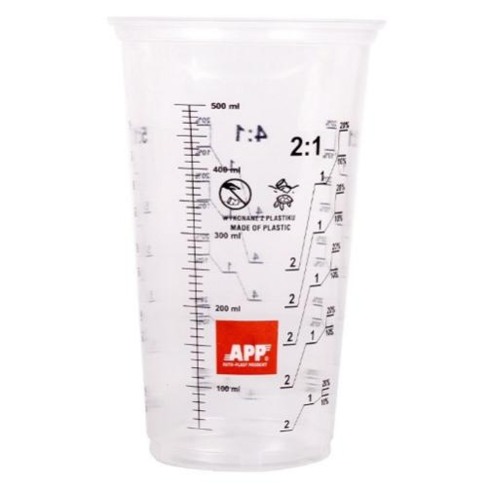APP Стакан с пропорциями и рисками для смешивания лаков и красок Cup Eco 500 500ml (уп.50)