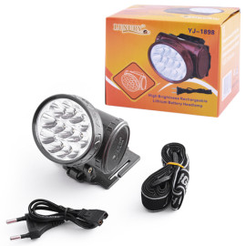 Фонарь налобный Luxury 1898, 13LED, ЗУ 220V, встр. аккамулятор
