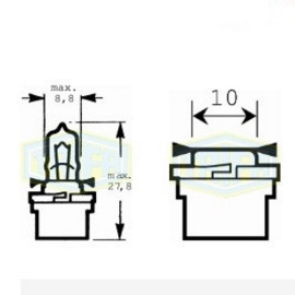 Лампа автомобильная  Miniwatt галогеновая лампа 12V 5W B10d (01602)