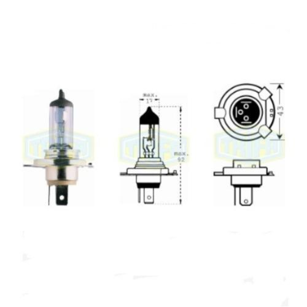 Лампа автомобильная  Галогенная лампа для фары H4 12V 100/90W (1611)