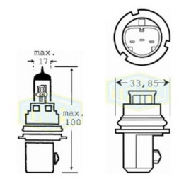 Лампа автомобильная  Галогенная лампа для фары Trifa HB1 12V 65/45W (01625)