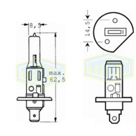 Лампа автомобильная  Галогенная лампа для фары Trifa H1 12V 55W gold (91655)