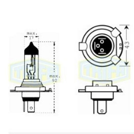Лампа автомобильная  Галогенная лампа для фары Trifa H4 12V 100/80 W gold (91671)