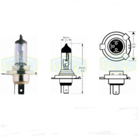 Лампа автомобильная  Галогенная лампа для фары Trifa H4 12V 100/90W blue (61670)