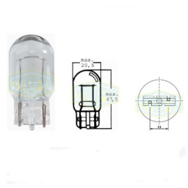 Лампа автомобильная с клиновидним цоколем Trifa 12V W21W W 3x16d (01781)