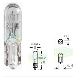 Лампа автомобильная с клиновидним цоколем Trifa 24-30V 1W W 2x4,6d (01701)