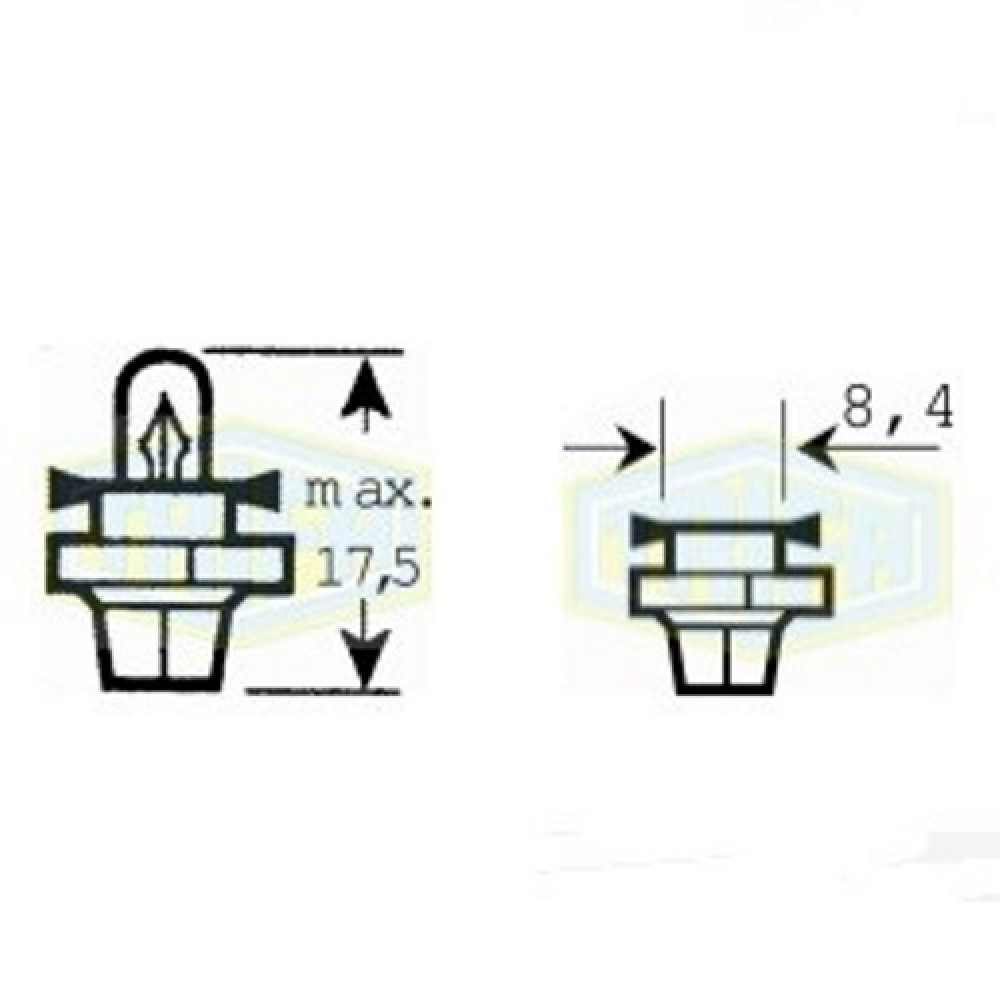 Лампа автомобильная с клиновидним цоколем Trifa 12V 1,2W (2718)