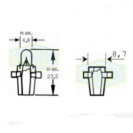 Лампа автомобильная с клиновидним цоколем Trifa 12V 1,2W (2730)