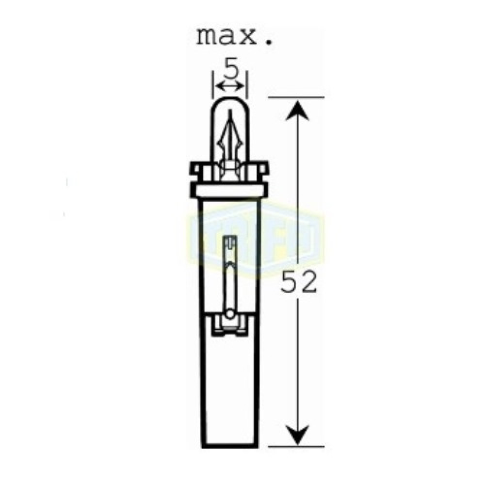 Лампа автомобильная с клиновидним цоколем Trifa 12V 1,2W black (2737)
