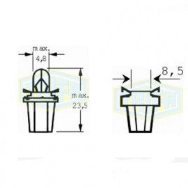 Лампа автомобильная с клиновидним цоколем Trifa 12V 1,2W light blue (2733)