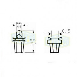 Лампа автомобильная с клиновидним цоколем Trifa 12V 1,2W white green (2734)