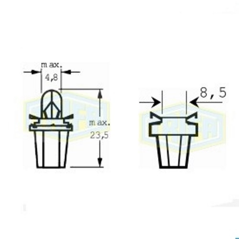 Лампа автомобильная с клиновидним цоколем Trifa 12V 2W (2726)