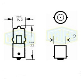 Лампа автомобильная Мини-ваттная галогеновая лампа Trifa 12V 10W BA 9s (01640)