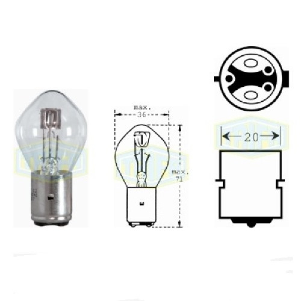 Лампа автомобильная Сим. лампочка для фары 12V 45/40W (528)