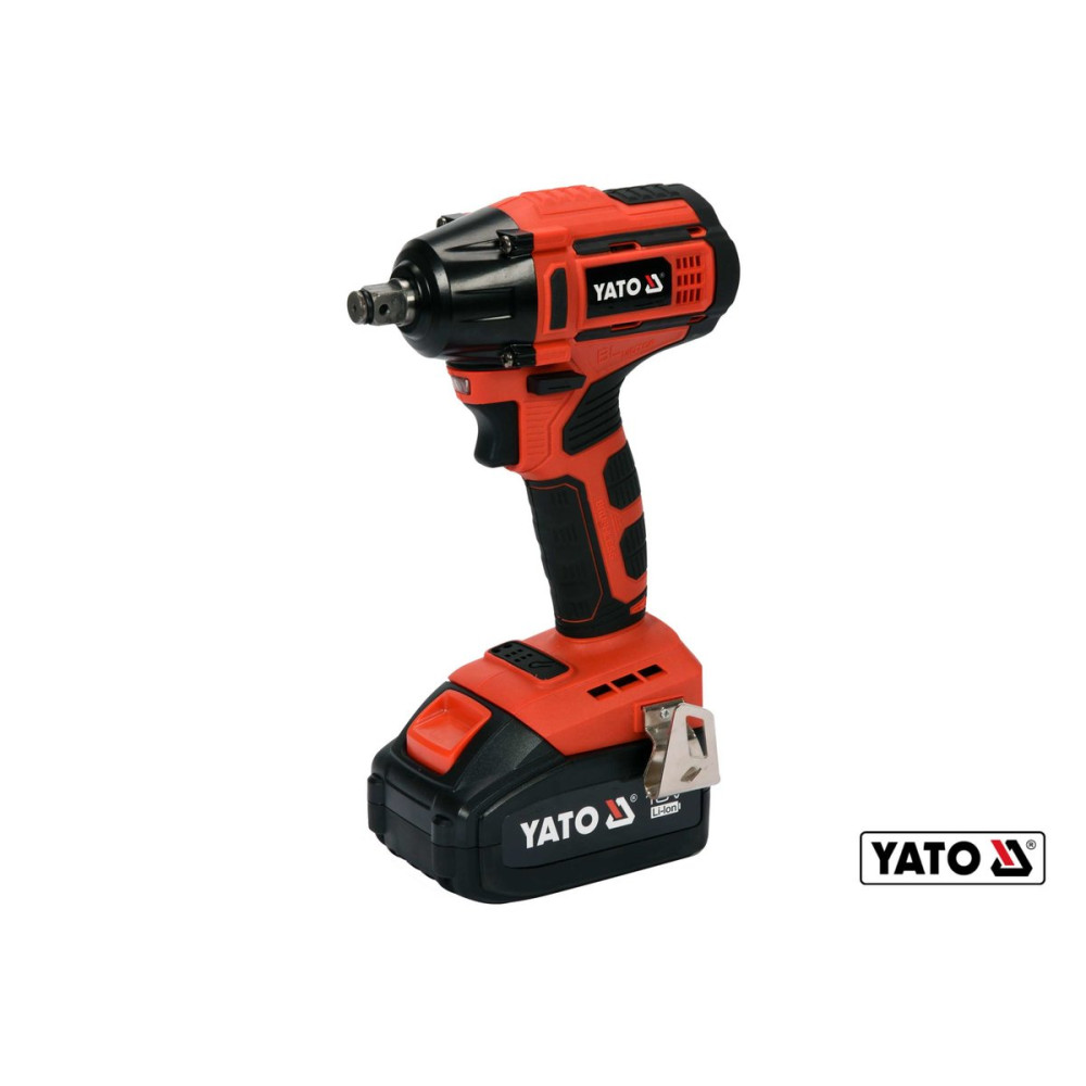 Гайковерт ударний акумуляторний безщітковий YATO: квадрат - 1/2", 250Нм, Li-Ion 18В, 3 Агод + кейс YT-82802
