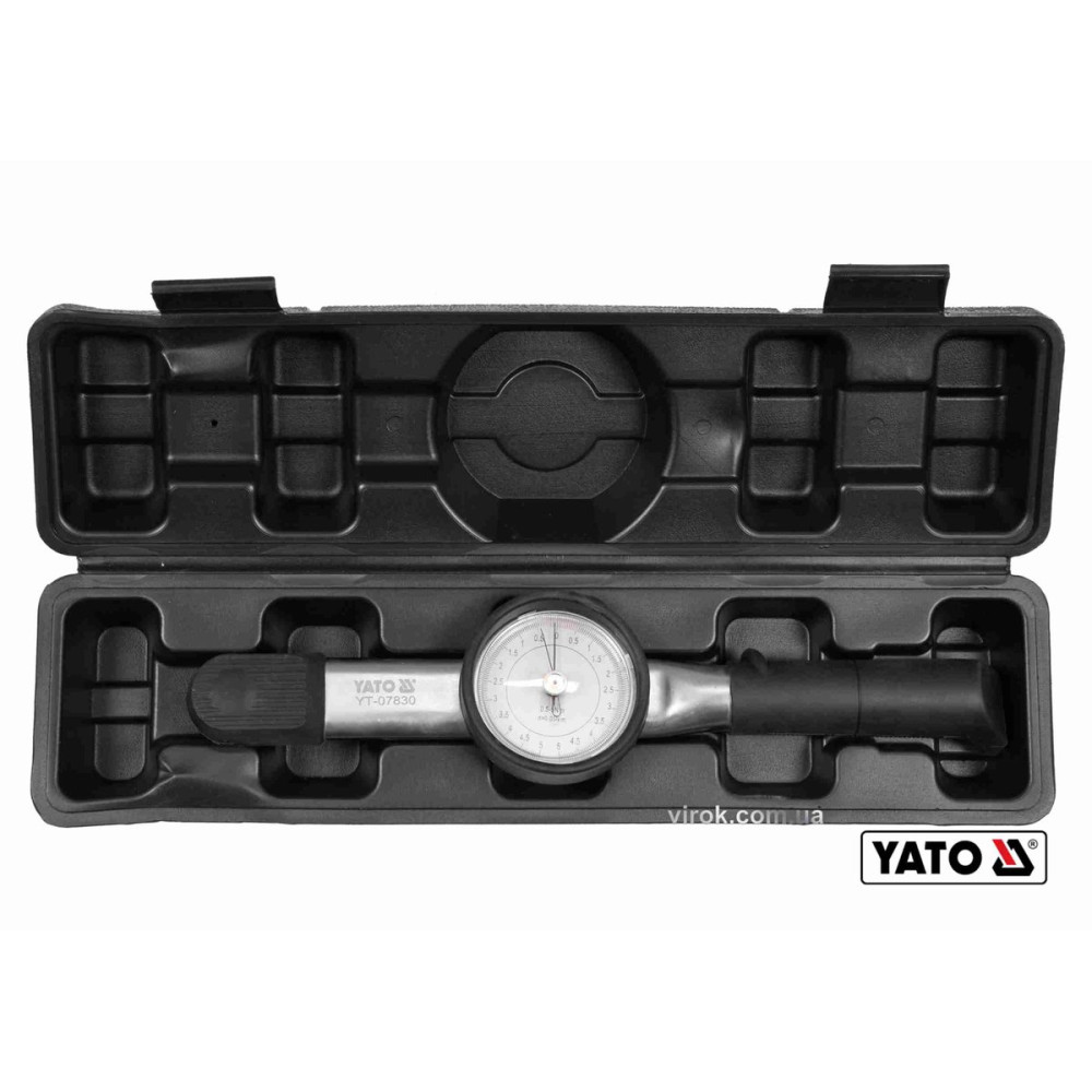 Ключ динамометричний YATO : квадрат 1/4", F= 0,5- 5 Нм  зі стрілочно циферблатною шкалою YT-07830