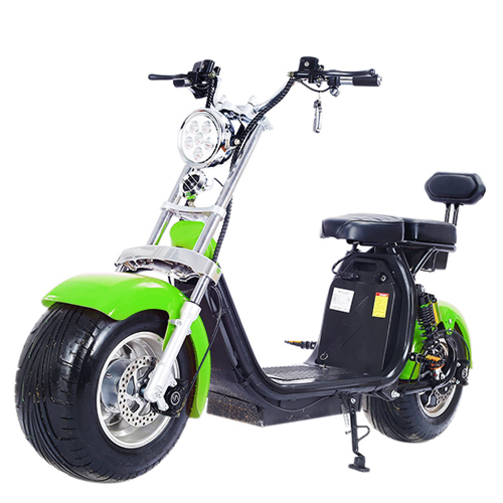 Электроскутер Citycoco Long 1500W, 60V12Ah, Green