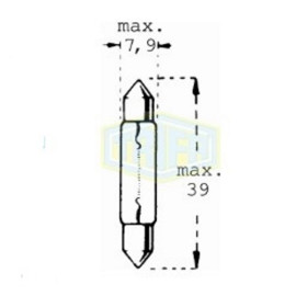 Лампа автомобильная  Festoon лампа Trifa 24V 3W SV 7-8 7,9x36 (01209)