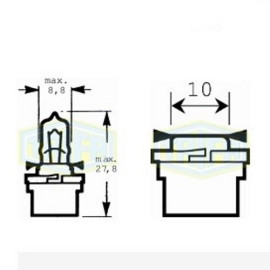 Лампа автомобильная  Miniwatt галогеновая лампа 12V 3W B10d (01600)