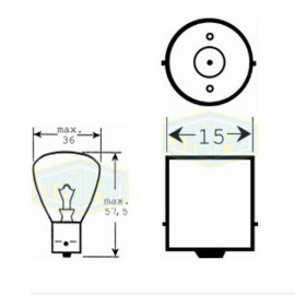 Лампа автомобильная  Лампа Rotary lamp 12V 45W BA 15s (00391)