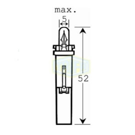 Лампа автомобильная с клиновидним цоколем Trifa 12V 1,2W BG 8,5 S/40 black (02737)