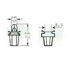Лампа автомобильная с клиновидним цоколем Trifa 12V 1,5W BX 8,5d (02729)
