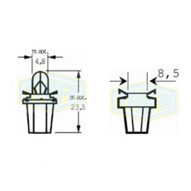 Лампа автомобильная с клиновидним цоколем Trifa 12V 1W BX 8,5d orange (02738)