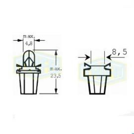 Лампа автомобильная с клиновидним цоколем Trifa 12V 2W BAX10d/B8,5d (02726)