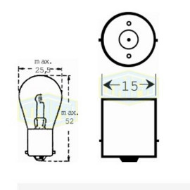 Лампа автомобильная прожекторная Trifa 24V 25W BA 15s (00404)