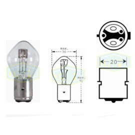 Лампа автомобильная для фары S1 Sym. 12V 25/25W BA 20d (00529)