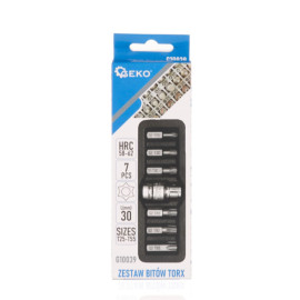 Набір біт із тримачем TORX T25-T55 (сталь S2) 7 шт. GEKO G10039