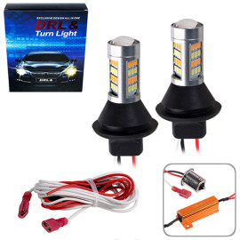 Лампы DRL с функцией "поворот" 2в1/S25/42 SMD-2835/5000K&3000K/12V 60225