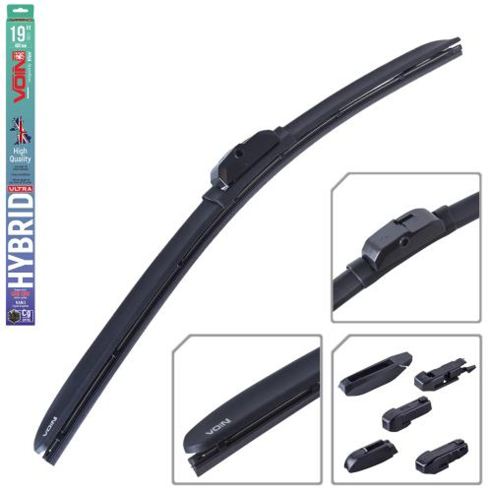 Щетки стеклоочистителя гибридные  VOIN 19"-480мм (TPX6M-19") HYBRID Ultra (6 адаптеров)
