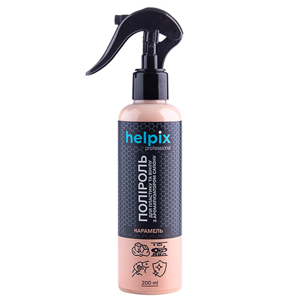 Полироль для пластика и винила HELPIX Professional 200мл тригер (КАРАМЕЛЬ) (6522)