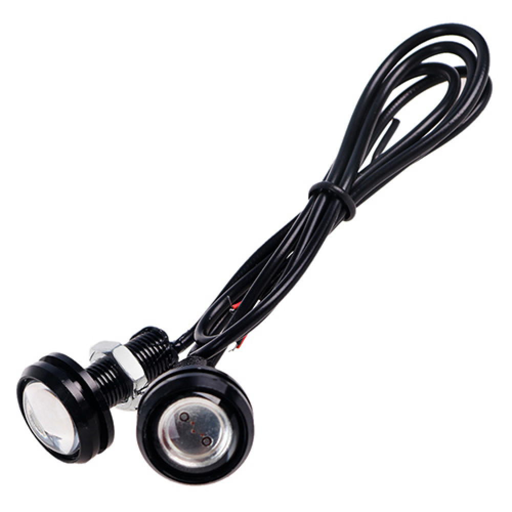 Болты для крепления номера с подсветкой 23-COB 12V черные 2шт. White (AG-10867)