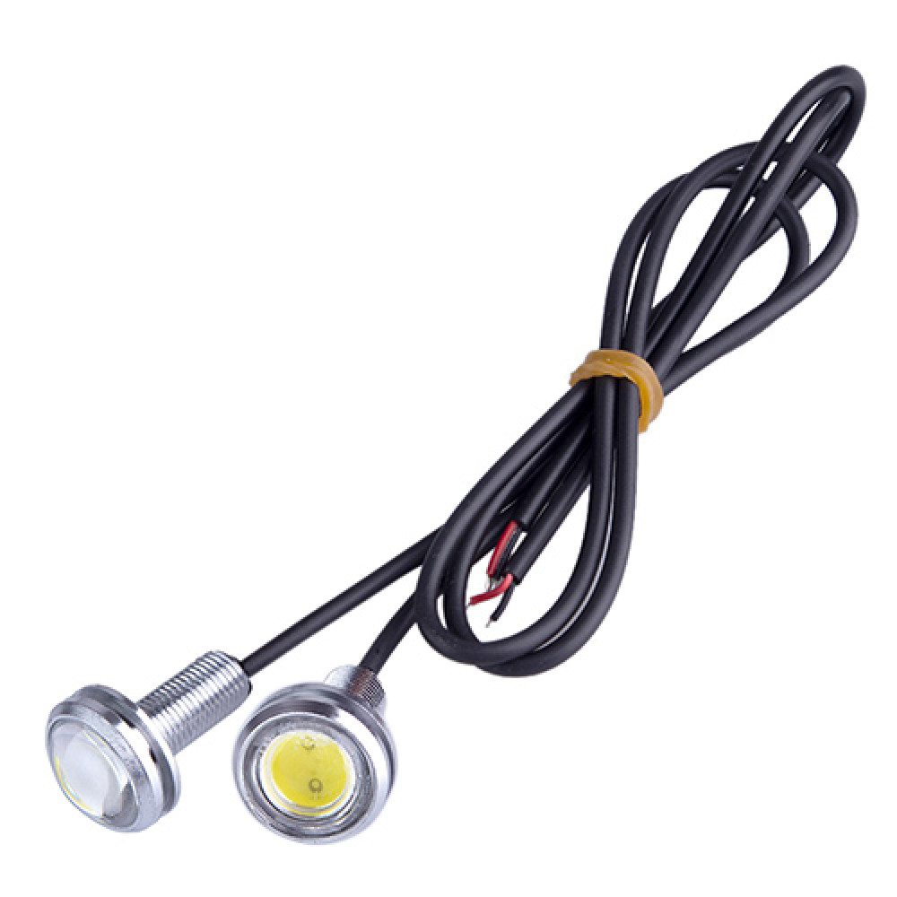 Болты для крепления номера с подсветкой 23-COB 12V хромированные 2шт.  White (AG-10865)