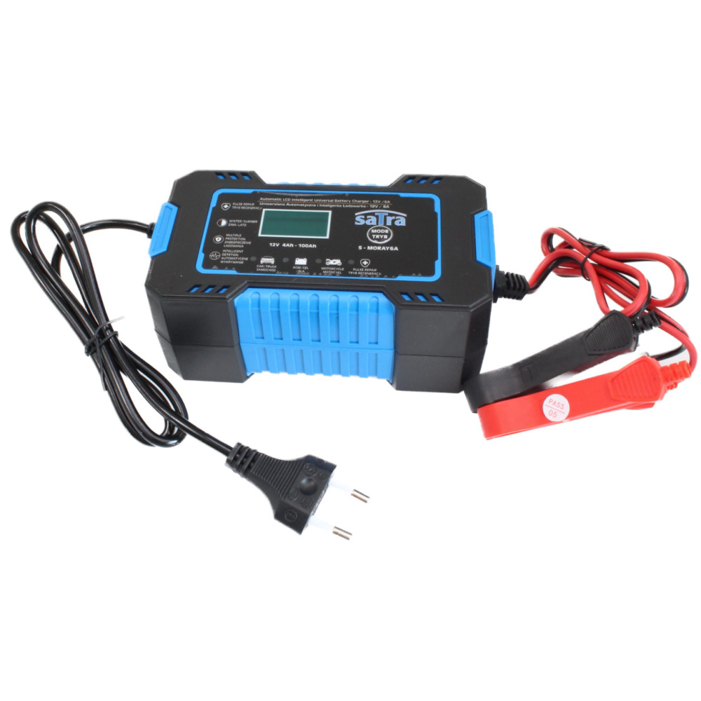 Зарядний пристрій 6/12V 6A імпульсний LCD SATRA S-MORAY6A