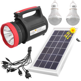 Фонарь переносной Luxury 1902 T, 5W+22SM, 2 лампы 3W, power bank, встр. ак., солн. бат., ЗУ 220V,Box