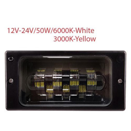 Фары LED доп.модель LADA/2110-14/LD-519 L4-W/Y/12-24V/50W/7LED-3000K/6000K