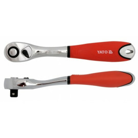 Тріскачка YATO : квадрат M=1/2"(12,7 мм), L=255 мм, з шарніром та вигнутою ручкою YT-0735